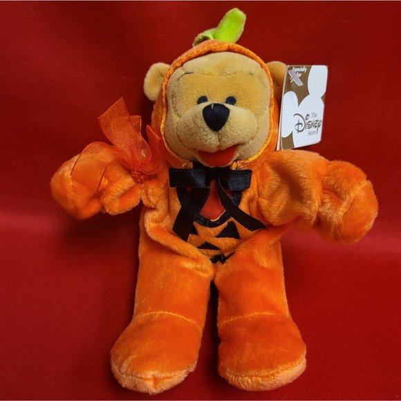 Disney Pooh in Pumpkin Suit Bean Bag Plush - Picture 2 of 12